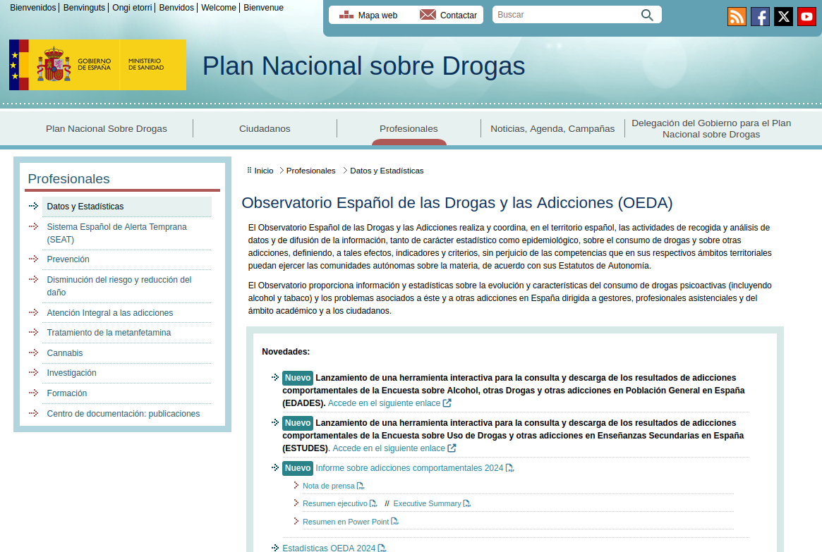 Observatorio Español de las Drogas y las Adicciones (OEDA)